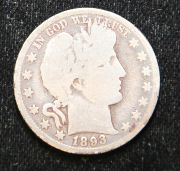 1893 Barber Half Dollar. Affordable Circulated Coin. Store# HR177