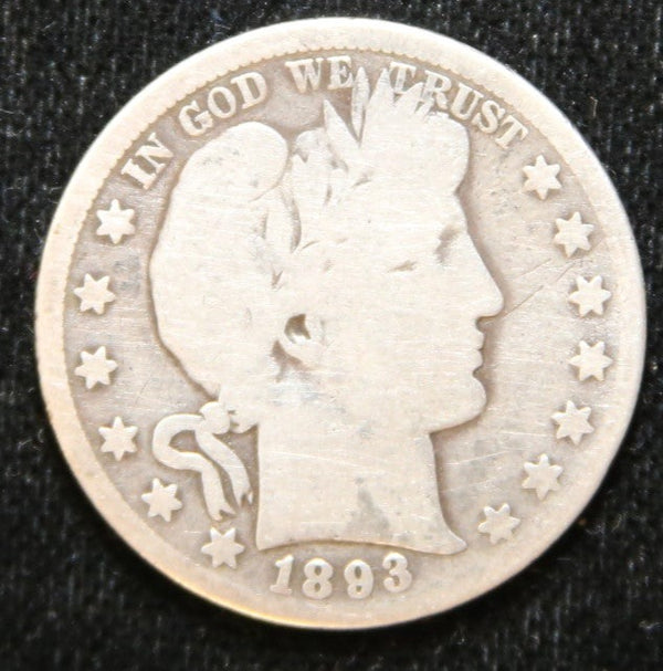 1893-O Barber Half Dollar. Nice Circulated Coin. Store# HR178