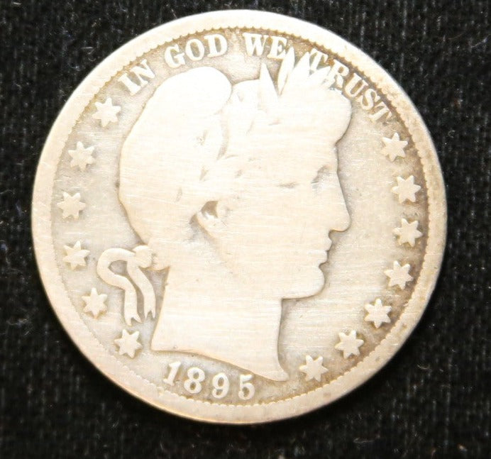1895-S Barber Half Dollar, Very Good Circulated Coin, Store #HR199