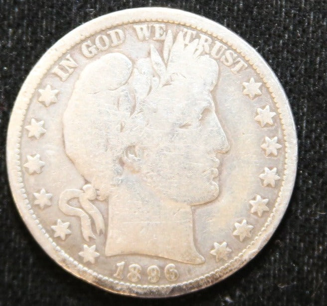 1896-O Barber Half Dollar, Good Circulated Coin, details, Store #HR1125