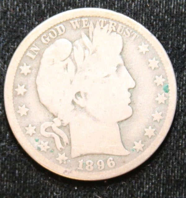 1896-S Barber Half Dollar. Nice Circulated Coin. Store# 2312035