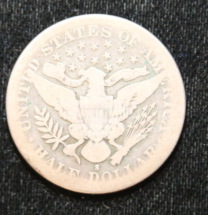 1896-S Barber Half Dollar. Nice Circulated Coin. Store
