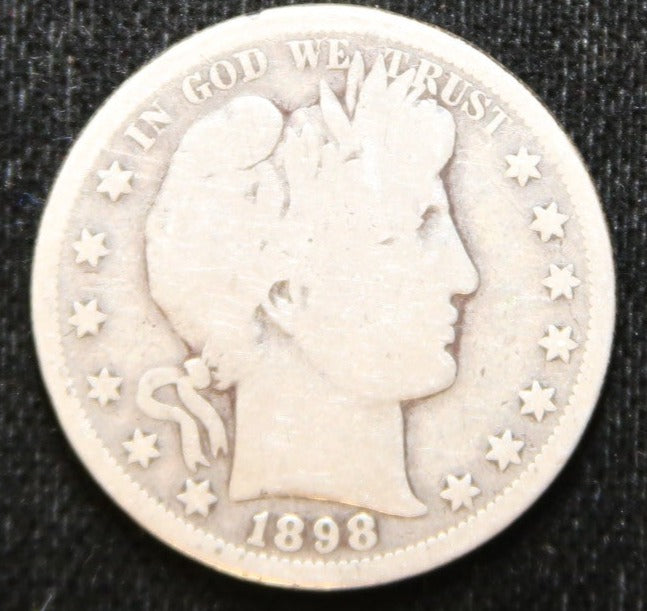 1898-S Barber Half Dollar. Nice Circulated Coin. Store