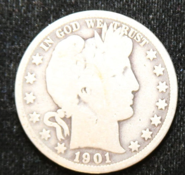 1901-O Barber Half Dollar. Affordable Circulated Coin. Store# 2312049