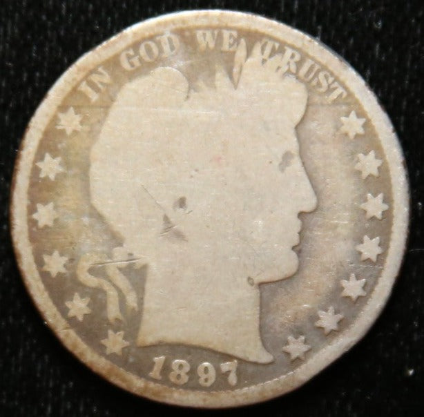 1897 Barber Half Dollar. Affordable Circulated Coin. Store