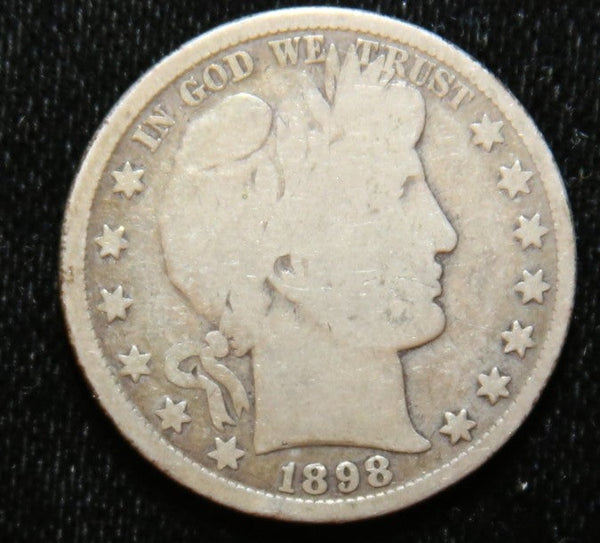 1898 Barber Half Dollar. Affordable Circulated Coin. Store# 2312003