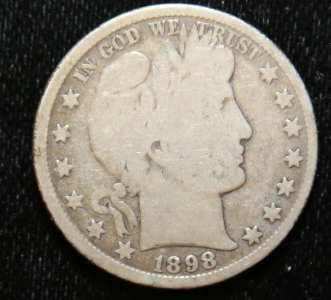 1898 Barber Half Dollar. Affordable Circulated Coin. Store