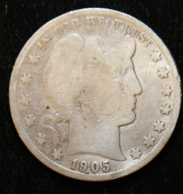 1905-S Barber Half Dollar. Affordable Circulated Coin. Store# 2312012