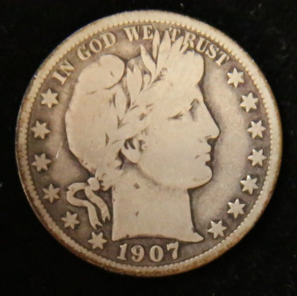 1907-D Barber Half Dollar. Affordable Circulated Coin. Store# 2312014