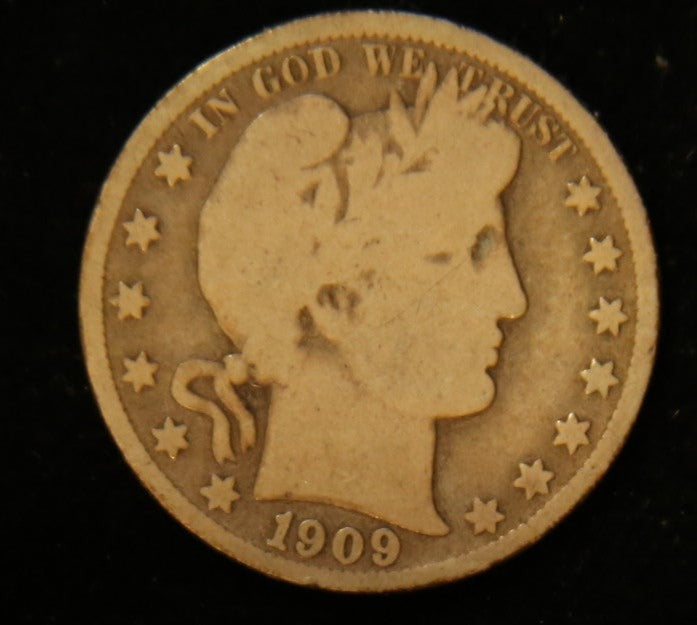 1909-S Barber Half Dollar. Affordable Circulated Coin. Store