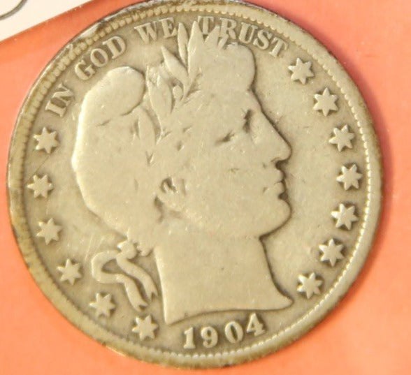 1904 Barber Half Dollar. Nice Affordable Coin. Store #242208