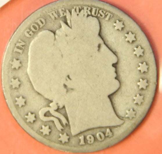 1904-S Barber Half Dollar, Good Circulated Coin, Store #HR306