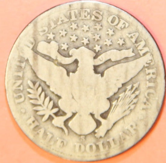 1904-S Barber Half Dollar, Good Circulated Coin, Store #HR306