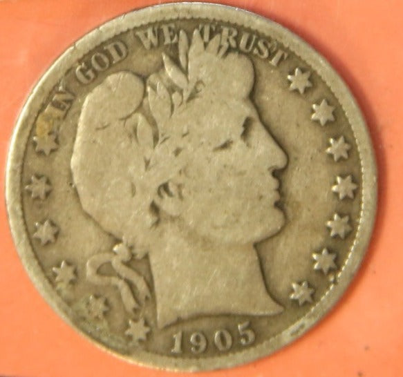 1905 Barber Half Dollar. Nice Affordable Coin. Store #HR314