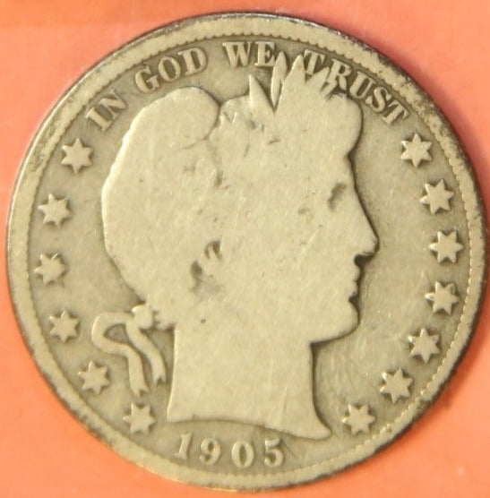 1905-O Barber Half Dollar, Good Circulated Coin, Store #HR317