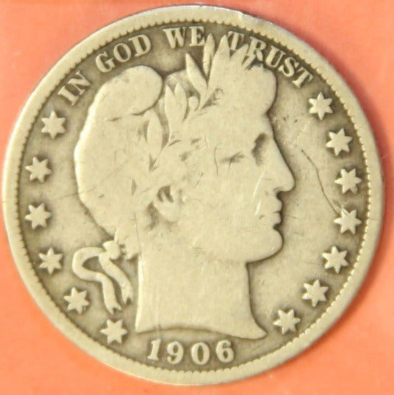 1906 Barber Half Dollar. Nice Affordable Coin. Store #HR338