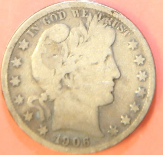 1906-S Barber Half Dollar. Nice Affordable Coin. Store #HR369