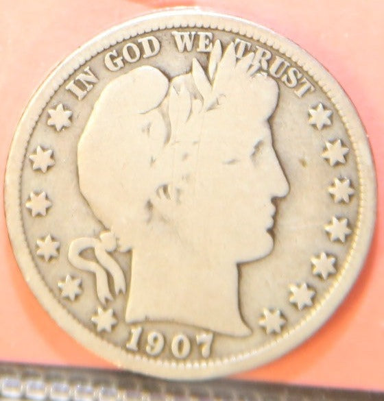 1907-S Barber Half Dollar. Nice Affordable Coin. Store #HR379