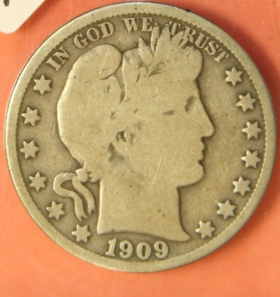 1909-O Barber Half Dollar. Nice Affordable Coin. Store #242227