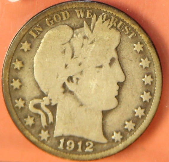1912 Barber Half Dollar. Nice Affordable Coin. Store #HR410