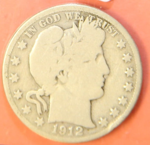 1912-D Barber Half Dollar, Good Circulated Coin, Store #HR413