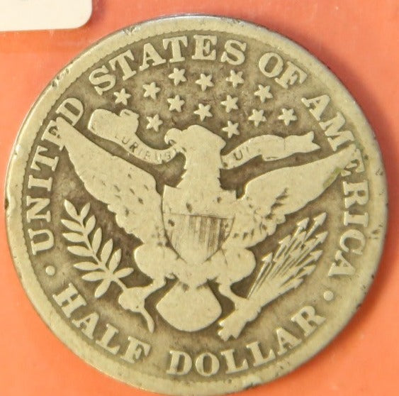 1913 Barber Half Dollar, Very Good Circulated Coin, Store #HR418