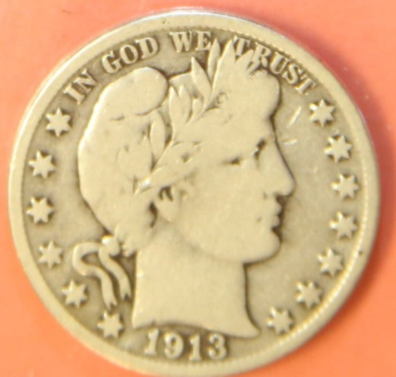 1913-D Barber Half Dollar, Very Good Coin, Store #HR419