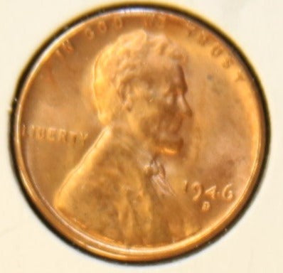 1946-D Lincoln Wheat Cent, Mint State Uncirculated Coin, Store #CT0502