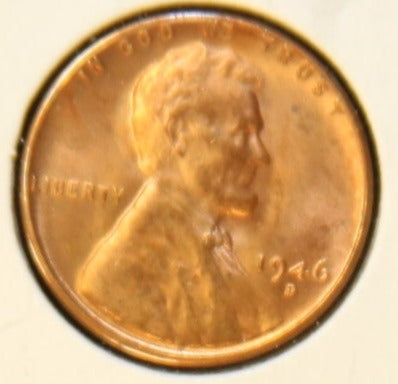 1946-D Lincoln Wheat Cent, Nice Uncirculated Coin, Store #242418