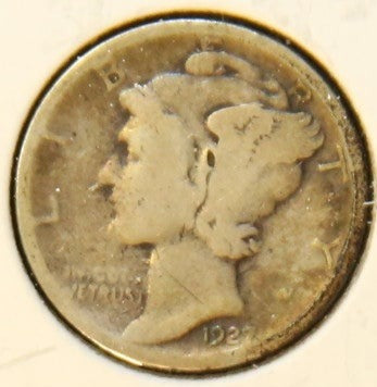 1927-S Mercury Silver Dime, Affordable Collectible Coin, Store #242436