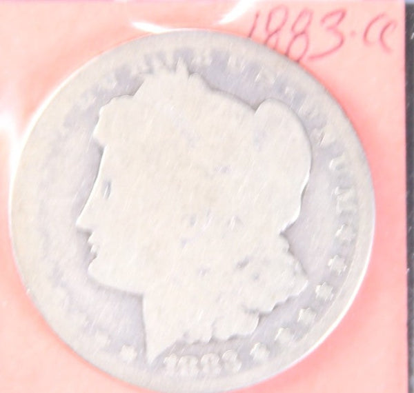 1883-CC Morgan Silver Dollar. Very Good Circulated Coin. Store #10524