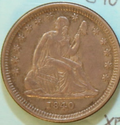 1840-O Seated Liberty Silver Quarter, Nice XF details, Store #242443