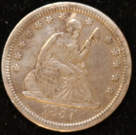 1857-S Seated Liberty Silver Quarter, Nice Collectable Coin, Store