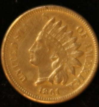 1861 Small Cent Indian Head, Nice Coin AU details. Store #242545