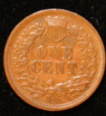 1867 Small Cent Indian Head,, L on Ribbon AU details. Store