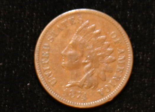 1874 Small Cent Indian Head, Nice Coin XF details. Store #242547                                                                                             addds. Store #242547