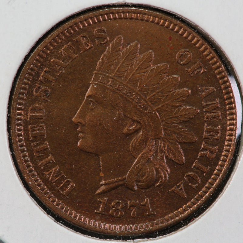 1871 Indian Head Cent, Gem Uncirculated Affordable Coin, Store