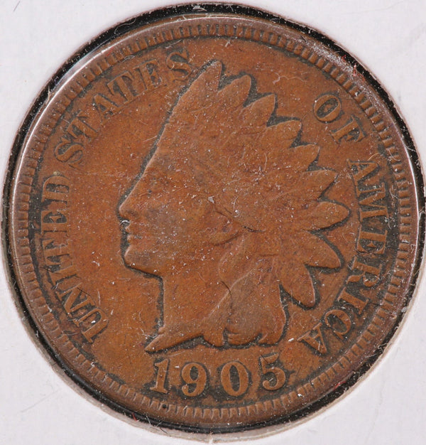 1905 Indian Head Cent, Circulated Very Fine Coin, Store #CT0718