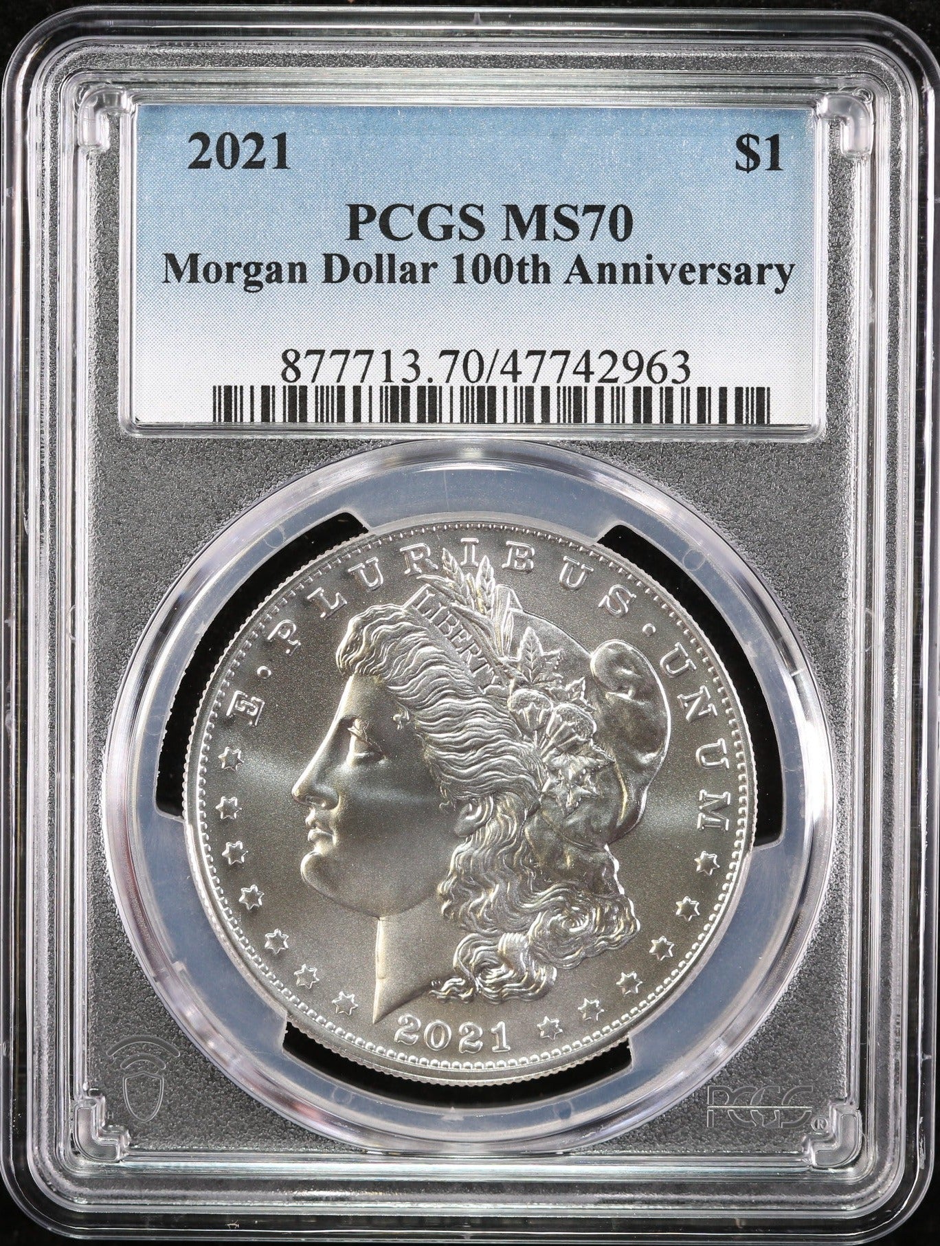 2021 $1 Morgan 100th Anniversary Commemorative, PCGS MS70, Store #GMC224
