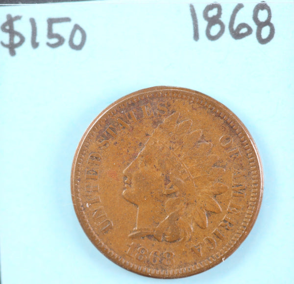 1868 Indian Head Cent, Circulated Affordable Coin, Store #CT0709