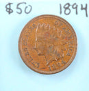 1894 Indian Head Cent, Circulated Affordable Coin, Store