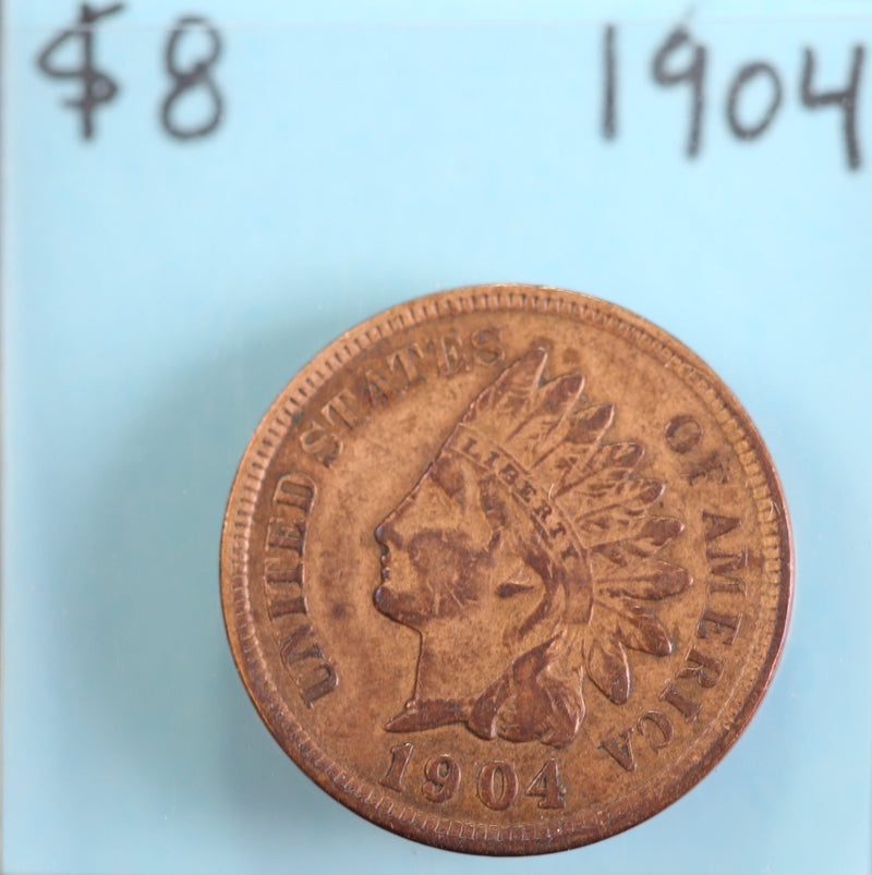 1904 Indian Head Cent, Circulated Affordable Coin, Store