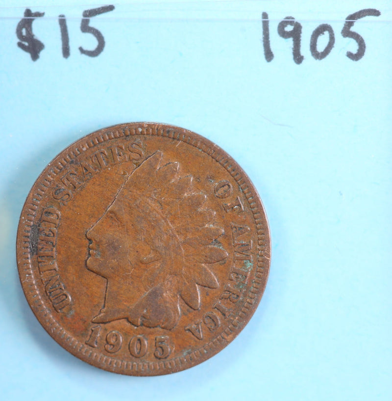 1905 Indian Head Cent, Circulated Affordable Coin, Store