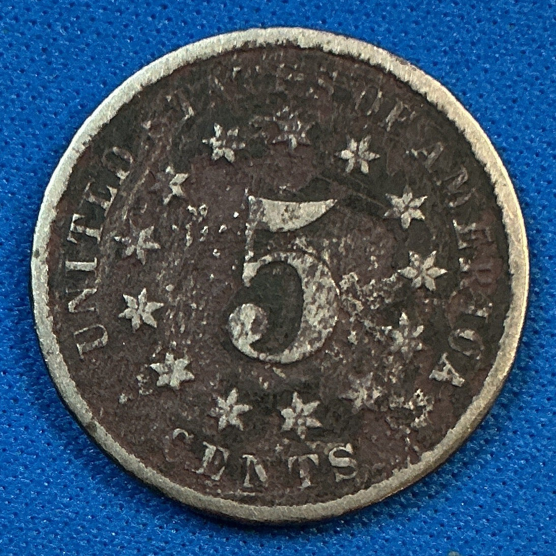 1876 Shield Nickel, Good Circulated Detail Coin, Store #NL0119