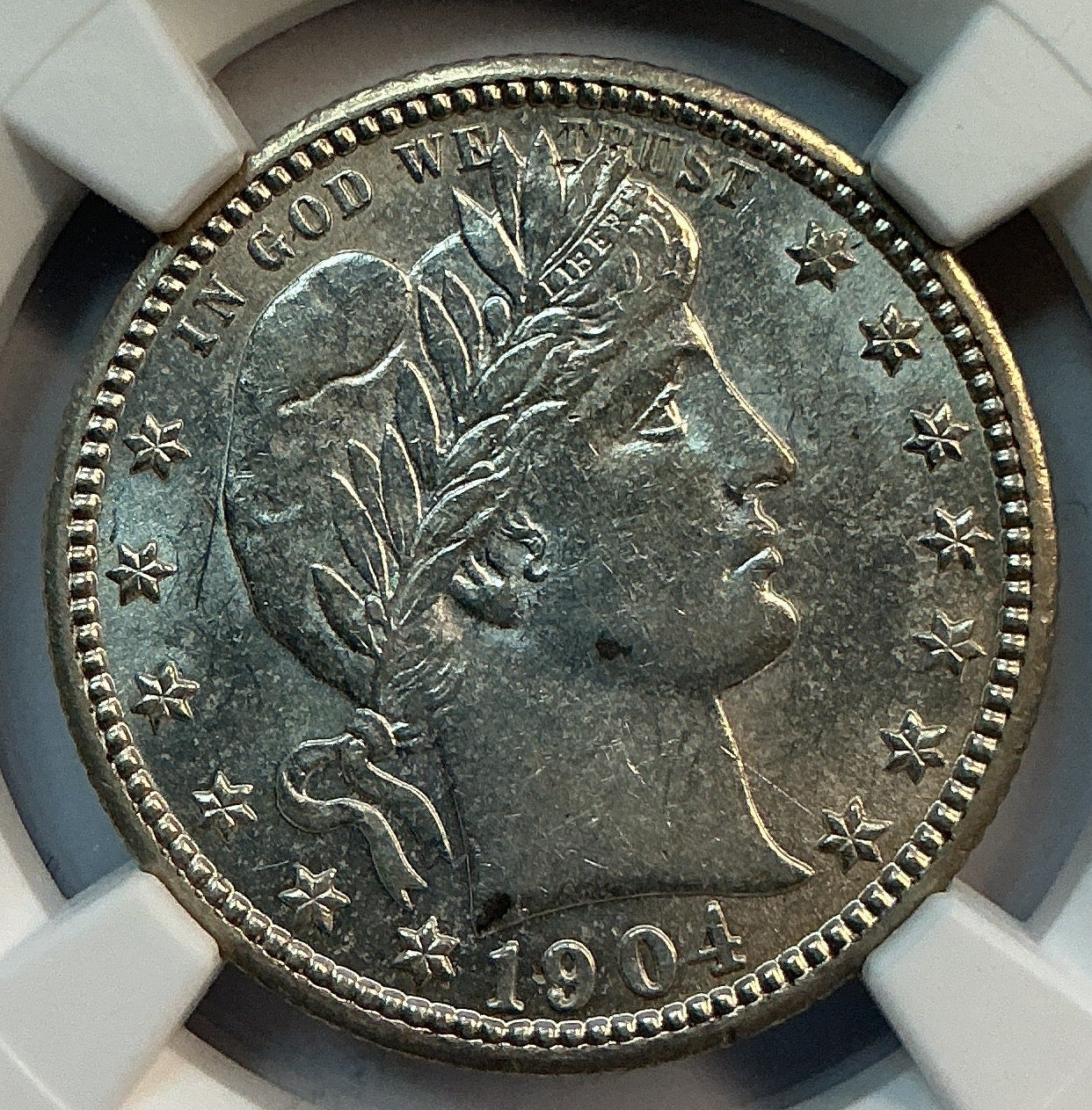 1904 Barber Quarter, NGC AU 55, Store #QR1647