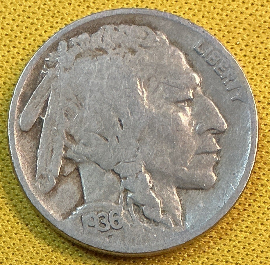 1936-D Buffalo Nickel, Very Good Circulated Coin, Store #NL1101