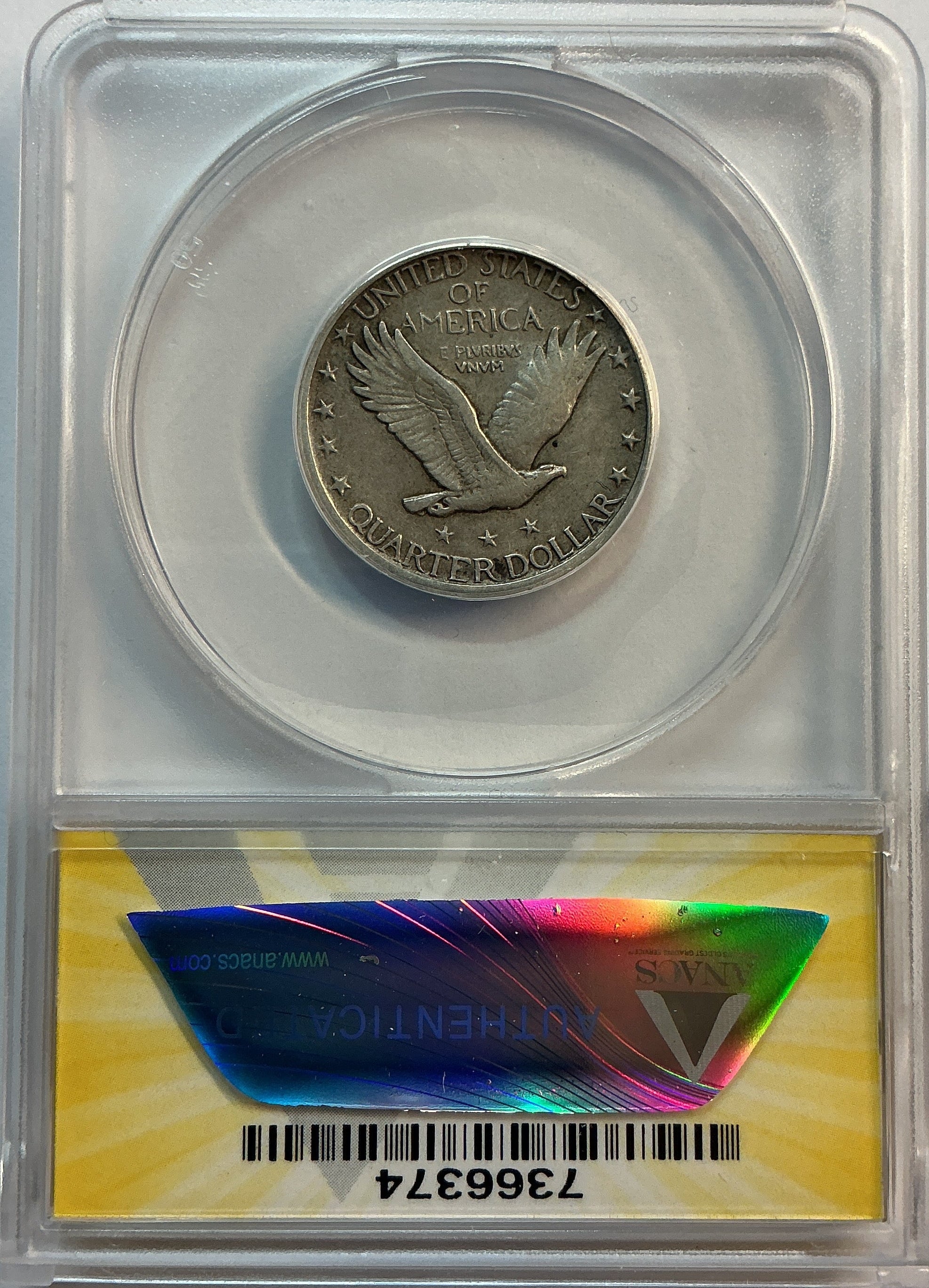 1917-S Standing Liberty Quarter., Type-2., ANACS VF-30, Store #QR1604