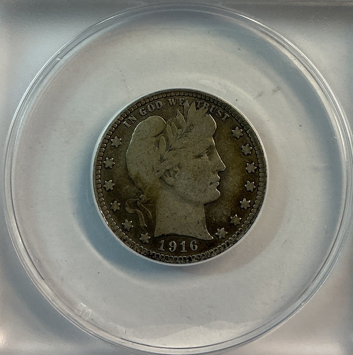 1916-D Barber Quarter, ANACS Very Good 8. Store #QR1481