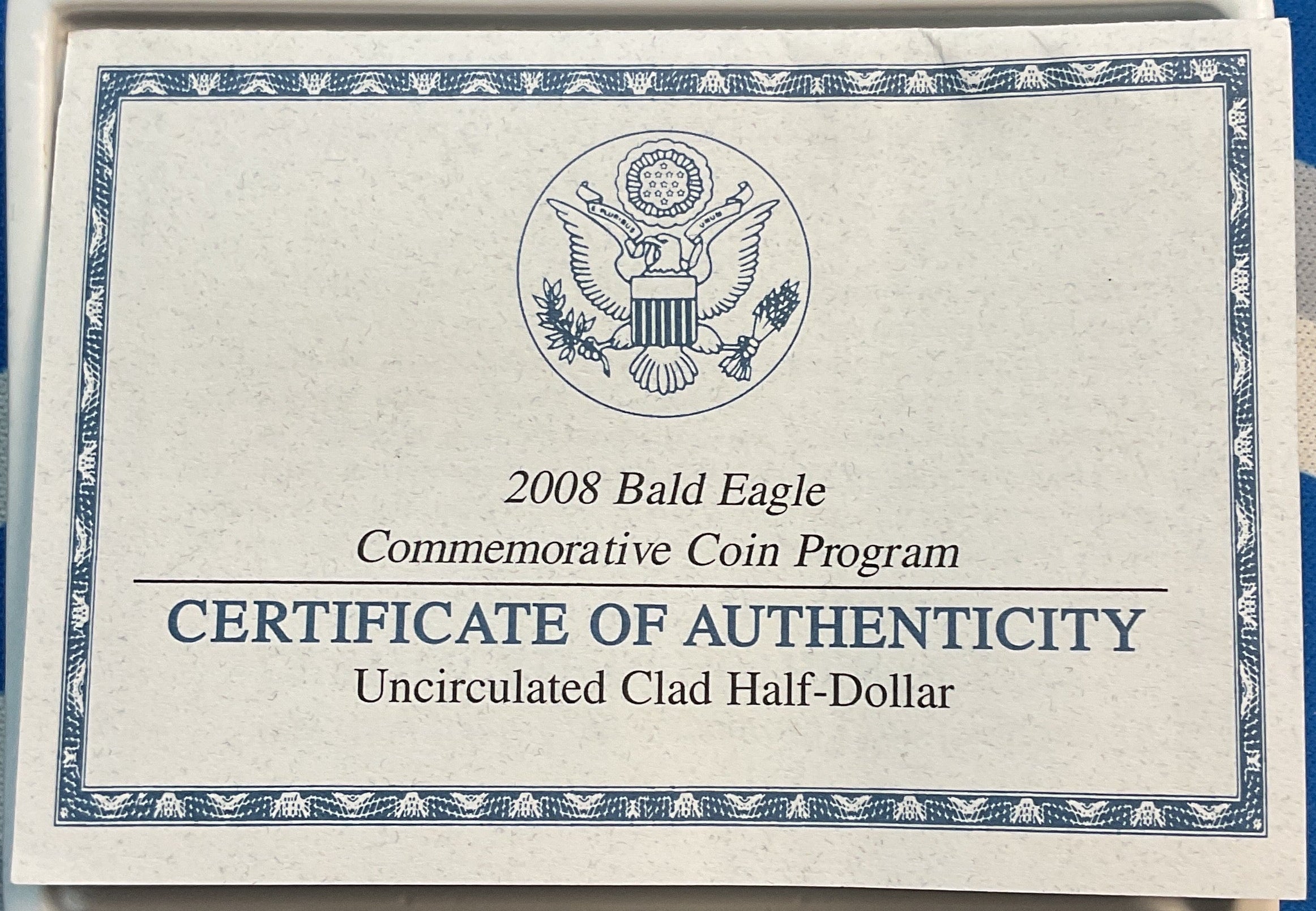 2008 Bald Eagle Commemorative Half-Dollar Coin, U.S. Mint, #PT049
