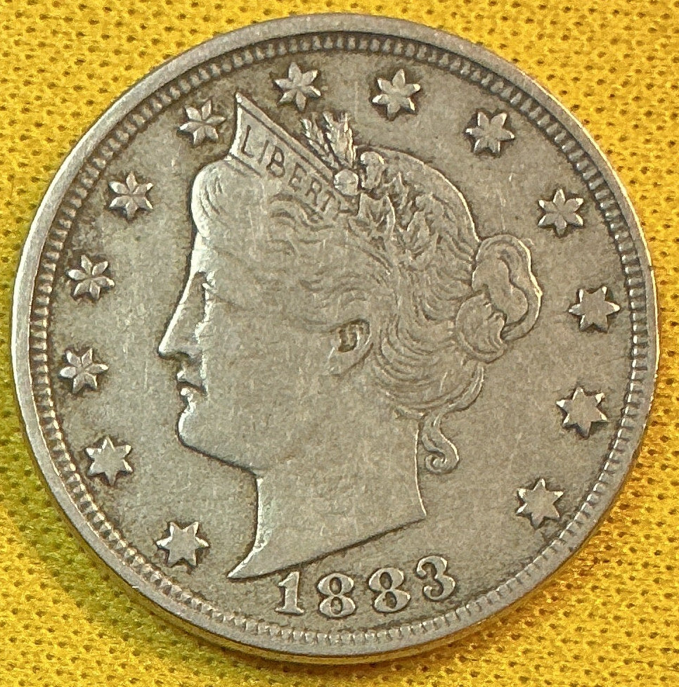 1883 Liberty Nickel., 'No Cents'., Very Fine Circulated Coin., Store Sale #NL866